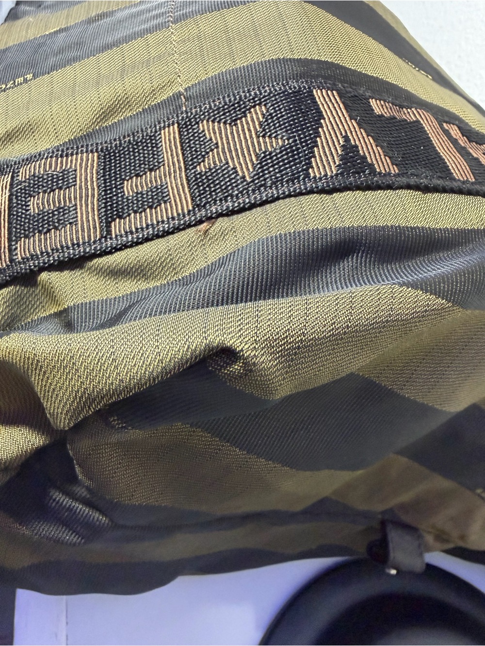 Fendi Roma Striped Canvas Tote Bag in Olive & Dark Brown with COS - Picture 12 of 16